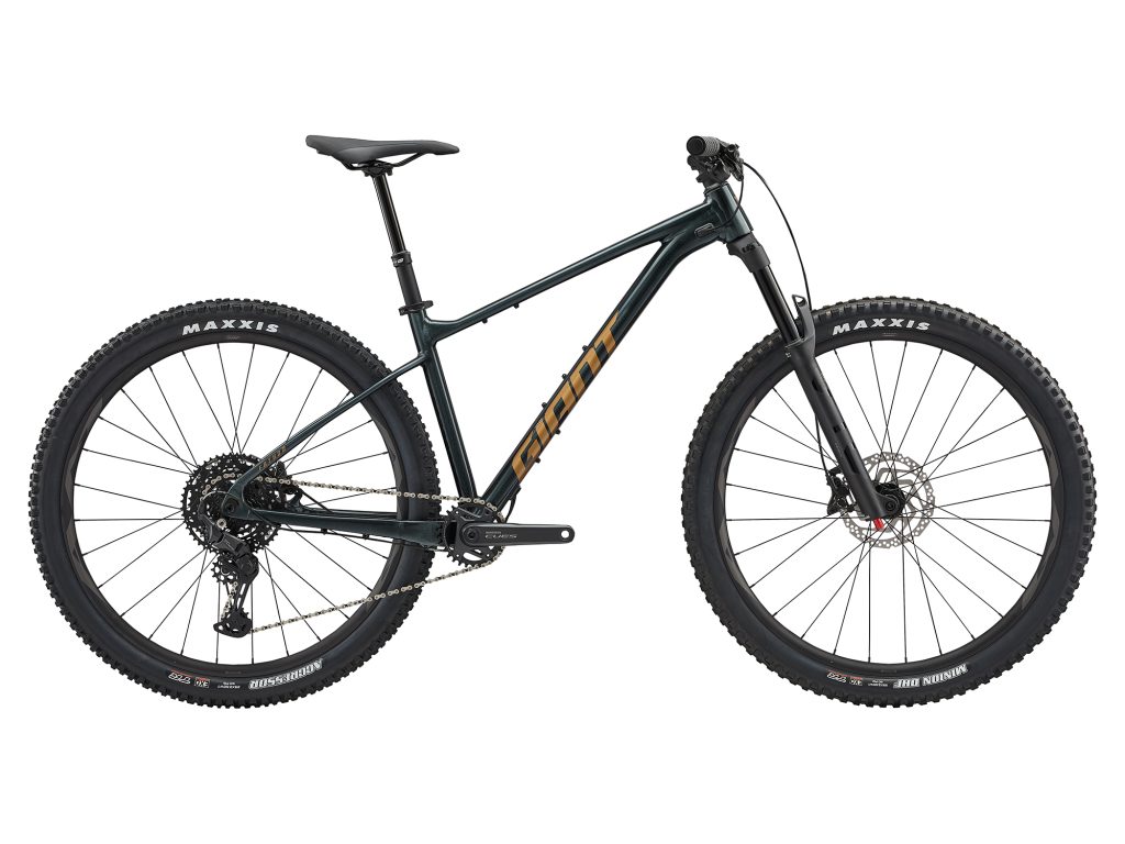 Basic mountain bike for rental in Whistler. The Giant Fathom in dark green.